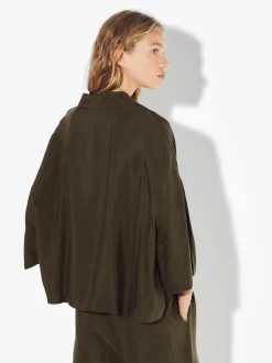 PARFOIS Camisa Cupro Con Botones Caqui Fashion