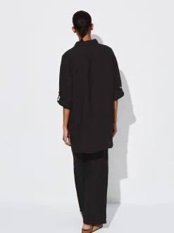 PARFOIS Camisa De Lino Negro Best