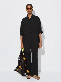 PARFOIS Camisa De Lino Negro Best