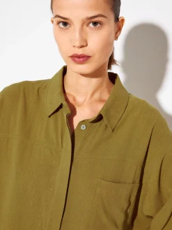 PARFOIS Camisa De Lyocell Amarillo New