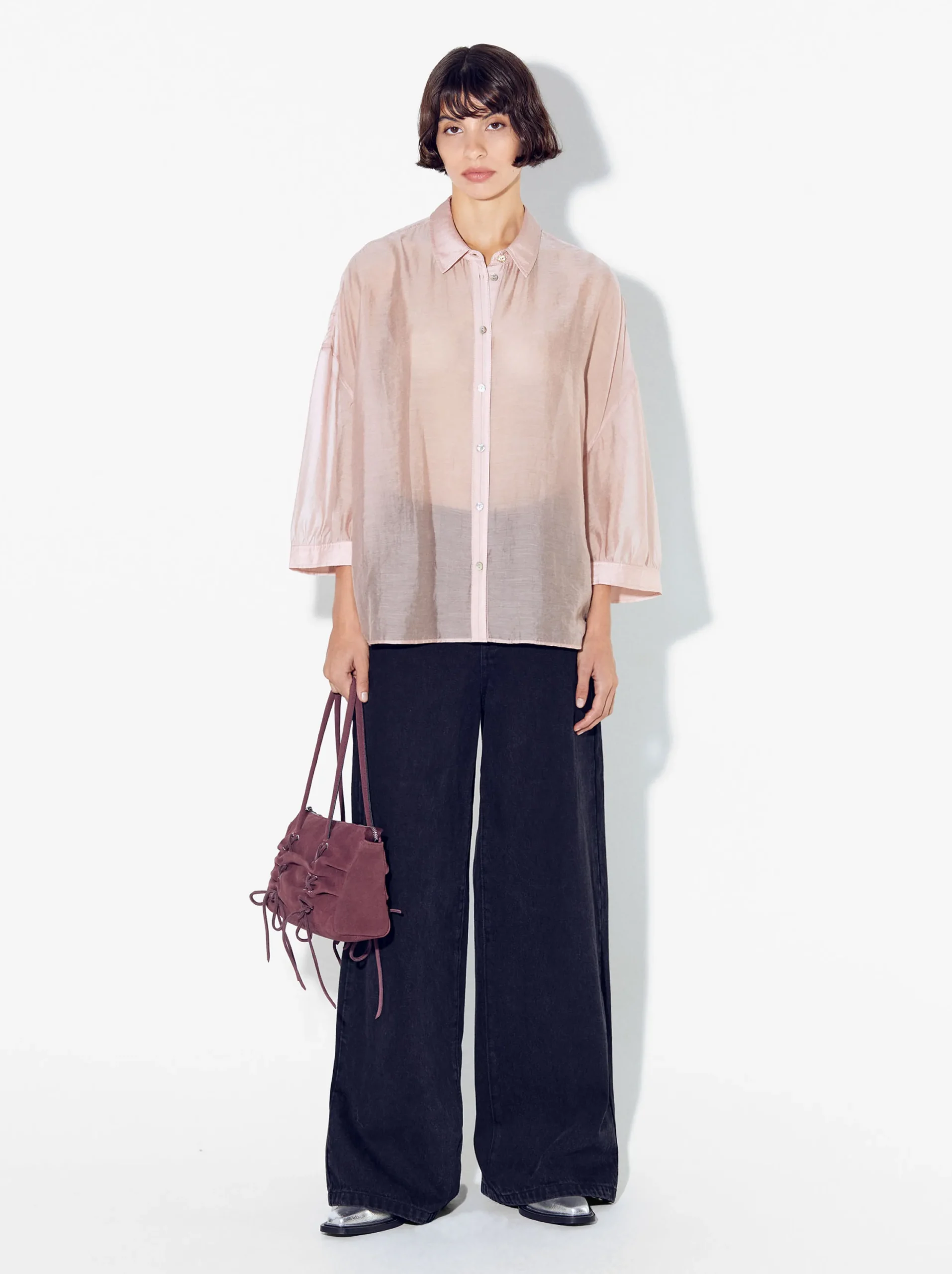 PARFOIS Camisa De Lyocell Rosa Fashion