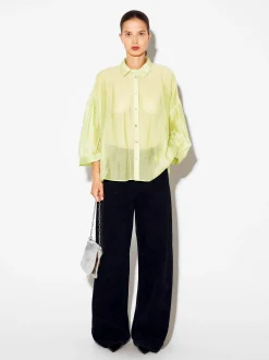 PARFOIS Camisa De Lyocell Amarillo Flash Sale
