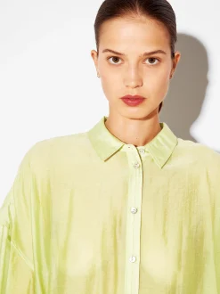 PARFOIS Camisa De Lyocell Amarillo Flash Sale