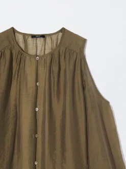 PARFOIS Camisa De Lyocell Con Hombros Abiertos Marr&oacute;n Best Sale