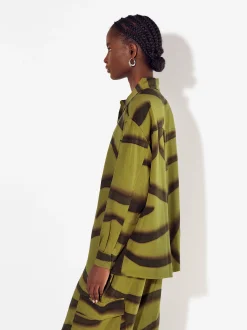 PARFOIS Camisa De Lyocell Estampada Verde Sale