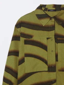 PARFOIS Camisa De Lyocell Estampada Verde Sale