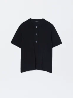 PARFOIS Camisa De Punto Cuello Redondo Negro Flash Sale