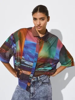 PARFOIS Camisa Estampada Multicor Fashion