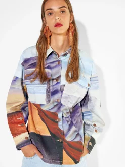 PARFOIS Camisa Estampada Con Bolsillos Multicor Best
