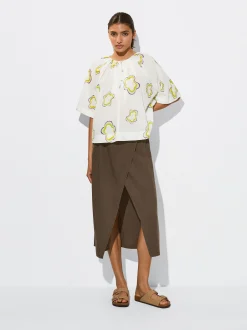 PARFOIS Camisa Estampada Con Pliegues Multicor Best