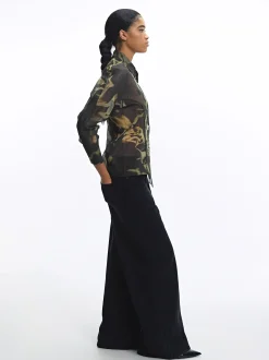 PARFOIS Camisa Estampada Cruzada Marr&oacute;n Sale