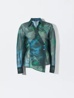 PARFOIS Camisa Estampada Cruzada Verde Clearance