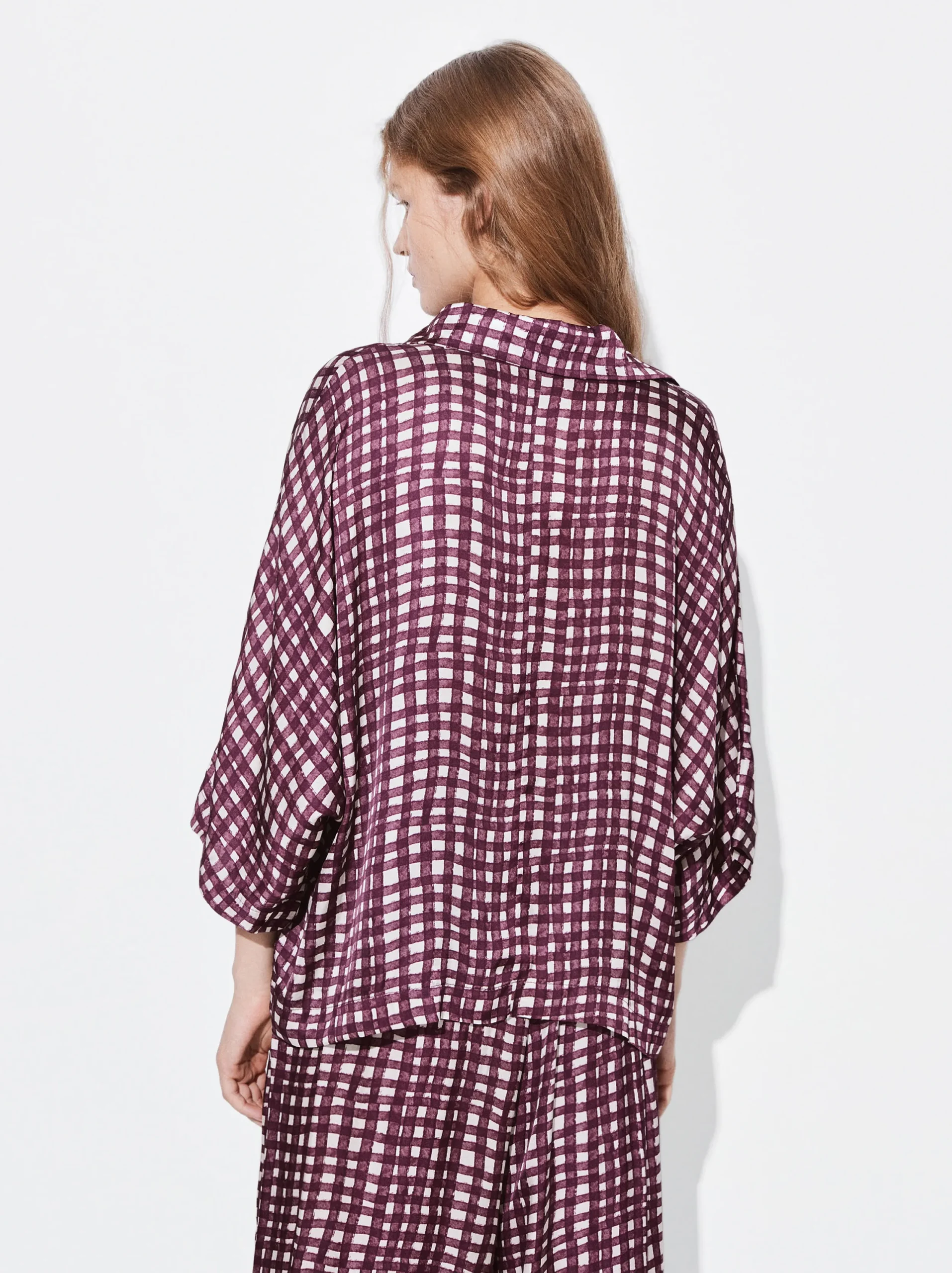PARFOIS Camisa Fluida Estampada Burdeos New