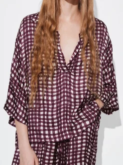 PARFOIS Camisa Fluida Estampada Burdeos New