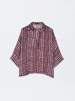 PARFOIS Camisa Fluida Estampada Burdeos New