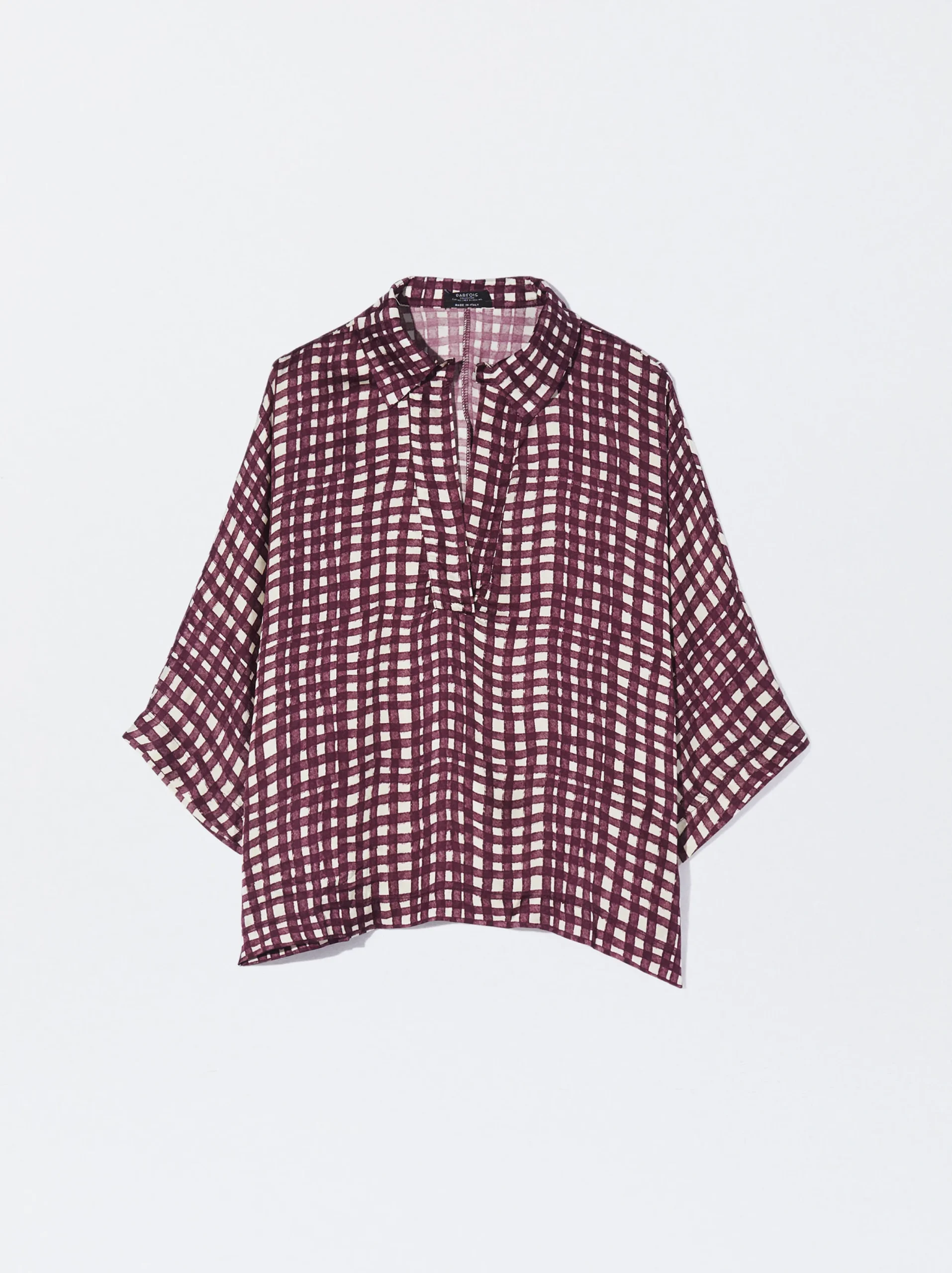 PARFOIS Camisa Fluida Estampada Burdeos New