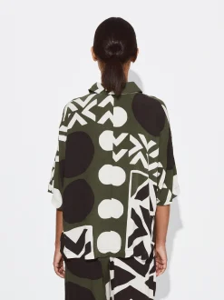 PARFOIS Camisa Impresi&oacute;n Geom&eacute;trica Caqui Sale