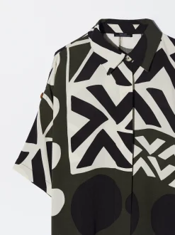 PARFOIS Camisa Impresi&oacute;n Geom&eacute;trica Caqui Sale