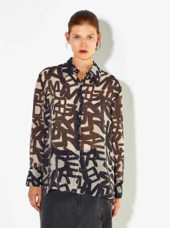 PARFOIS Camisa Lyocell Estampada Negro Shop