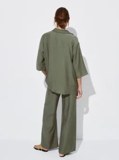 PARFOIS Camisa Manga Corta Caqui Flash Sale