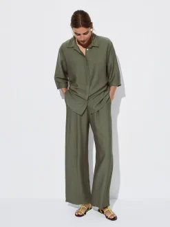PARFOIS Camisa Manga Corta Caqui Flash Sale