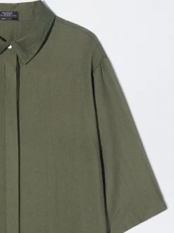 PARFOIS Camisa Manga Corta Caqui Flash Sale