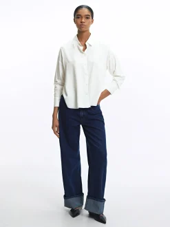 PARFOIS Camisa Manga Larga Com Strass Crudo New