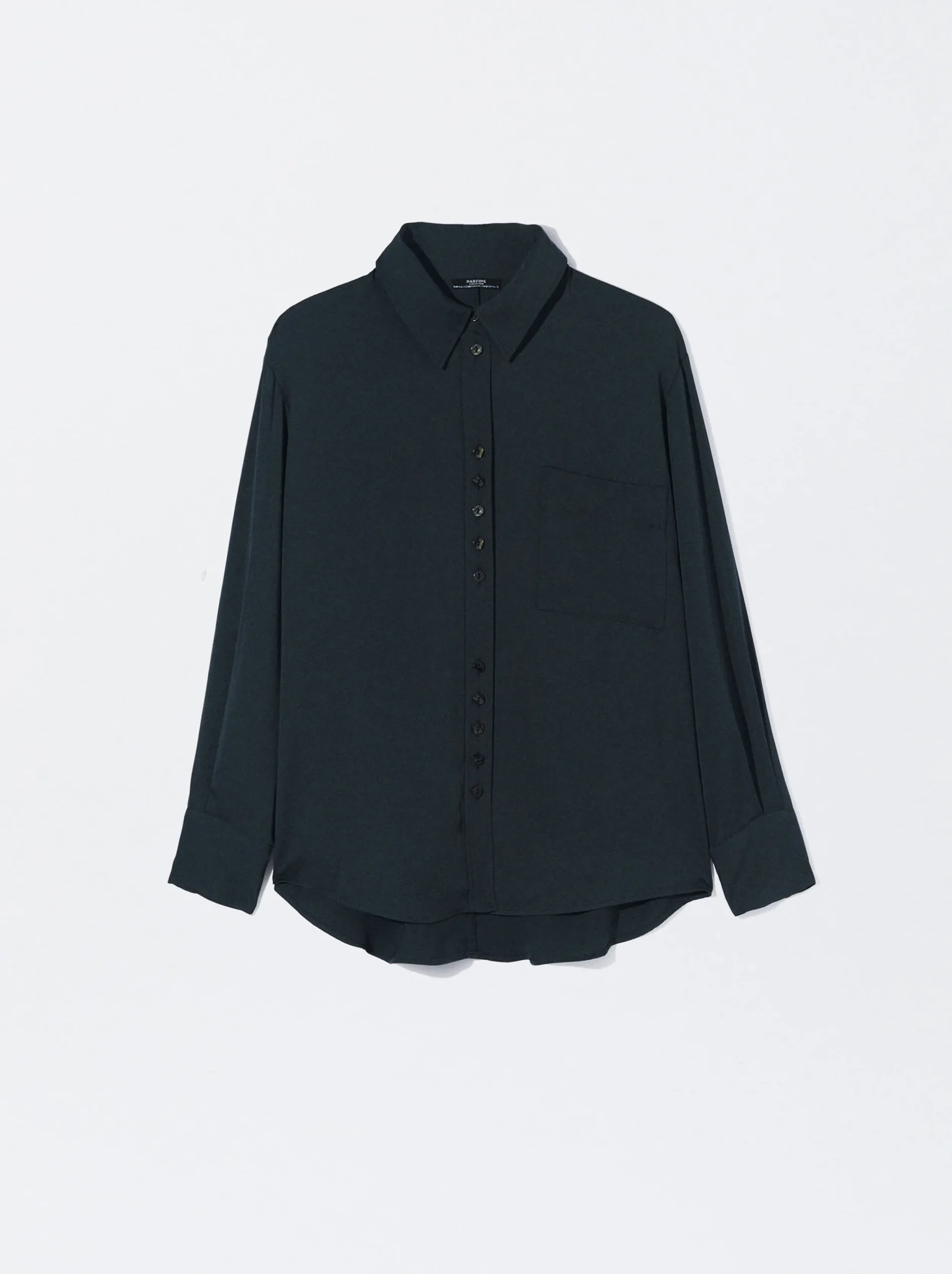PARFOIS Camisa Manga Larga Con Bolsillo Azul Marino Hot
