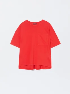 PARFOIS Camiseta Algod&oacute;n Con Bolsillo Rojo Discount
