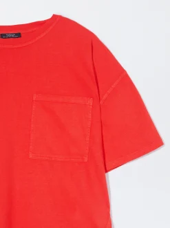 PARFOIS Camiseta Algod&oacute;n Con Bolsillo Rojo Discount