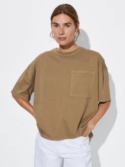 PARFOIS Camiseta Algod&oacute;n Con Bolsillo Marr&oacute;n Sale