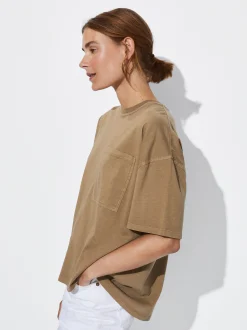 PARFOIS Camiseta Algod&oacute;n Con Bolsillo Marr&oacute;n Sale