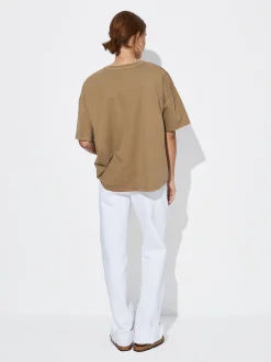 PARFOIS Camiseta Algod&oacute;n Con Bolsillo Marr&oacute;n Sale