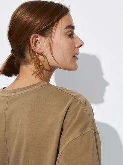 PARFOIS Camiseta Algod&oacute;n Con Bolsillo Marr&oacute;n Sale