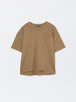PARFOIS Camiseta Algod&oacute;n Con Bolsillo Marr&oacute;n Sale