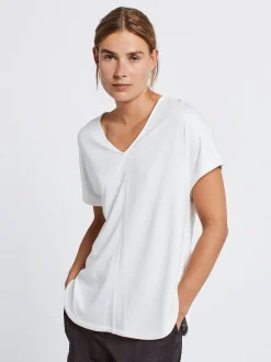 PARFOIS Camiseta B&aacute;sica Cuello Pico Crudo Fashion