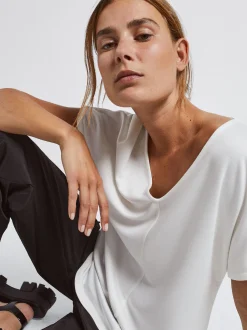 PARFOIS Camiseta B&aacute;sica Cuello Pico Crudo Fashion