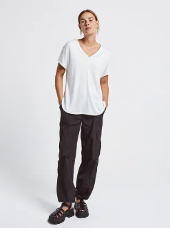 PARFOIS Camiseta B&aacute;sica Cuello Pico Crudo Fashion