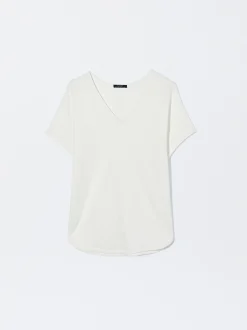 PARFOIS Camiseta B&aacute;sica Cuello Pico Crudo Fashion