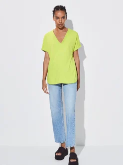 PARFOIS Camiseta B&aacute;sica Cuello Pico Amarillo Sale