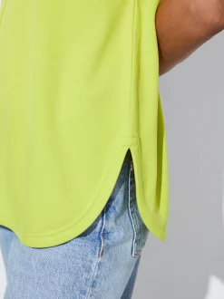 PARFOIS Camiseta B&aacute;sica Cuello Pico Amarillo Sale