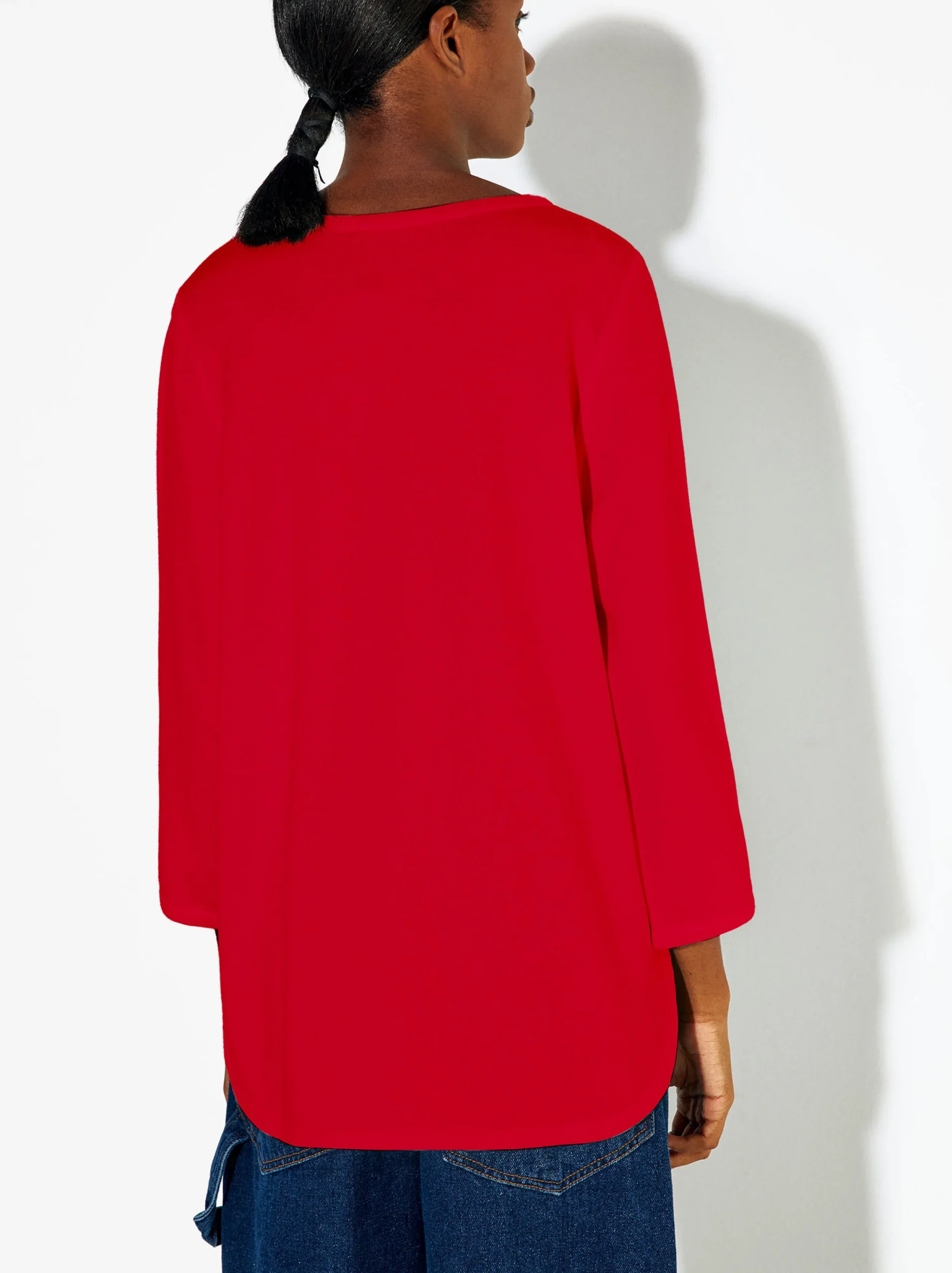 PARFOIS Camiseta Con Cuello Redondo Rojo Cheap