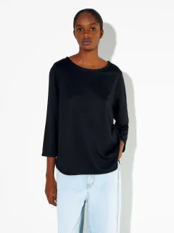 PARFOIS Camiseta Con Cuello Redondo Negro Online