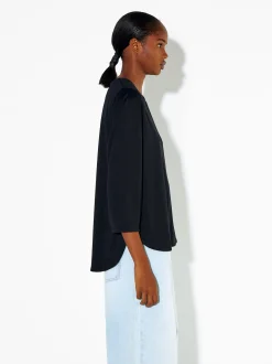 PARFOIS Camiseta Con Cuello Redondo Negro Online