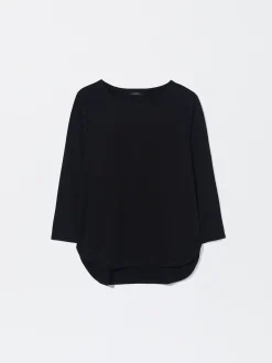 PARFOIS Camiseta Con Cuello Redondo Negro Online