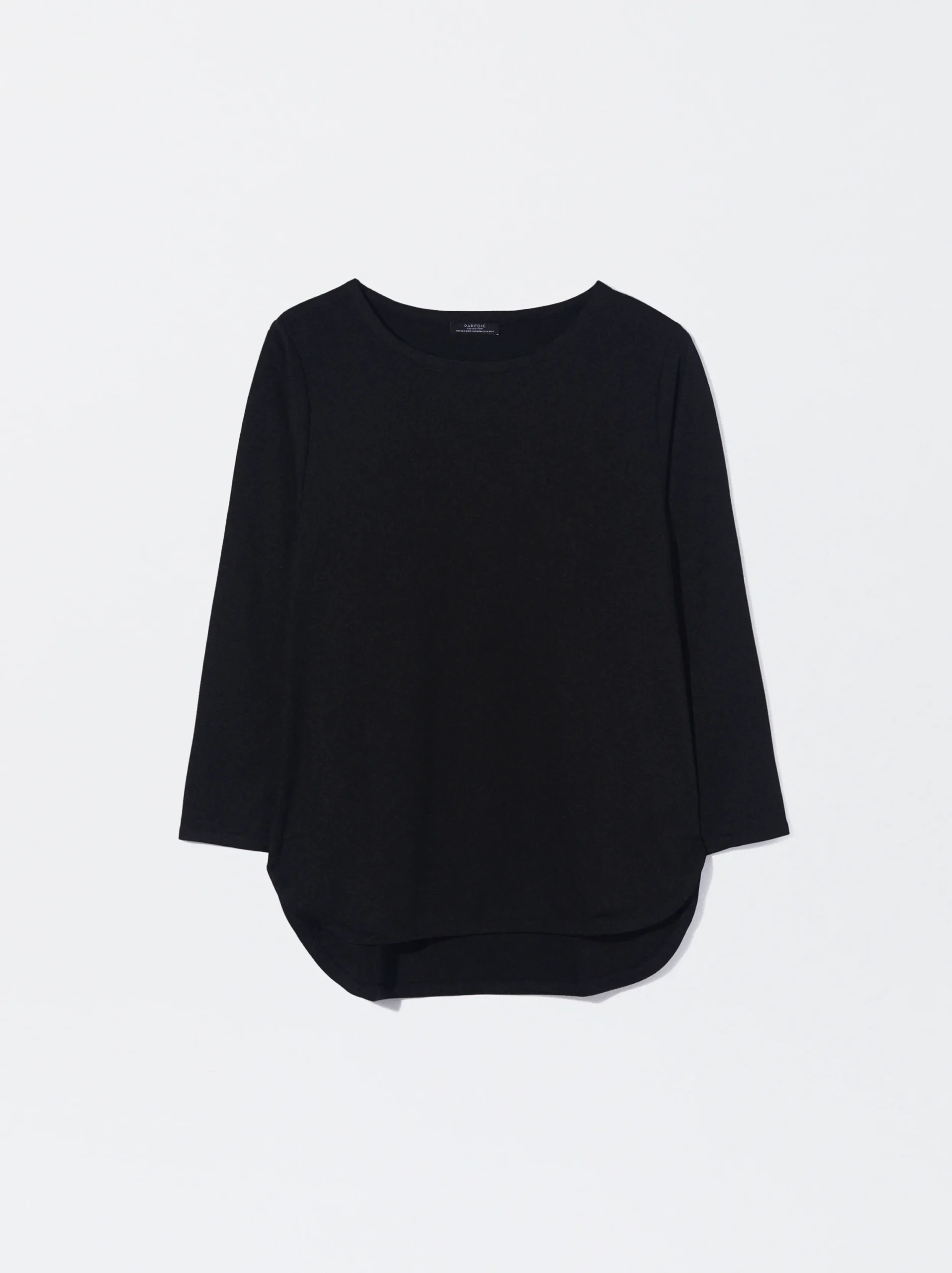 PARFOIS Camiseta Con Cuello Redondo Negro Online