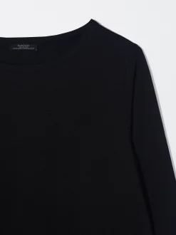 PARFOIS Camiseta Con Cuello Redondo Negro Online
