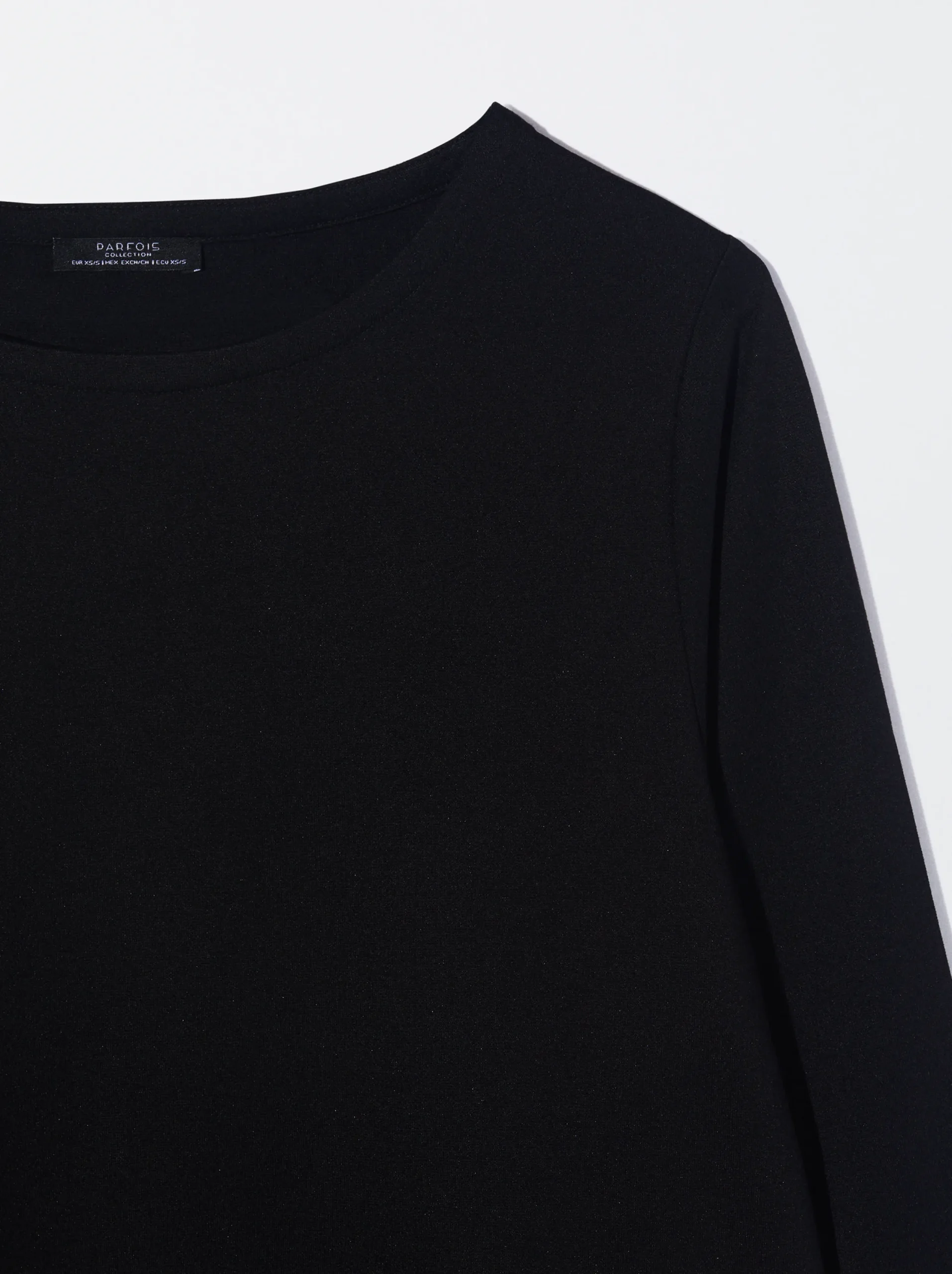 PARFOIS Camiseta Con Cuello Redondo Negro Online