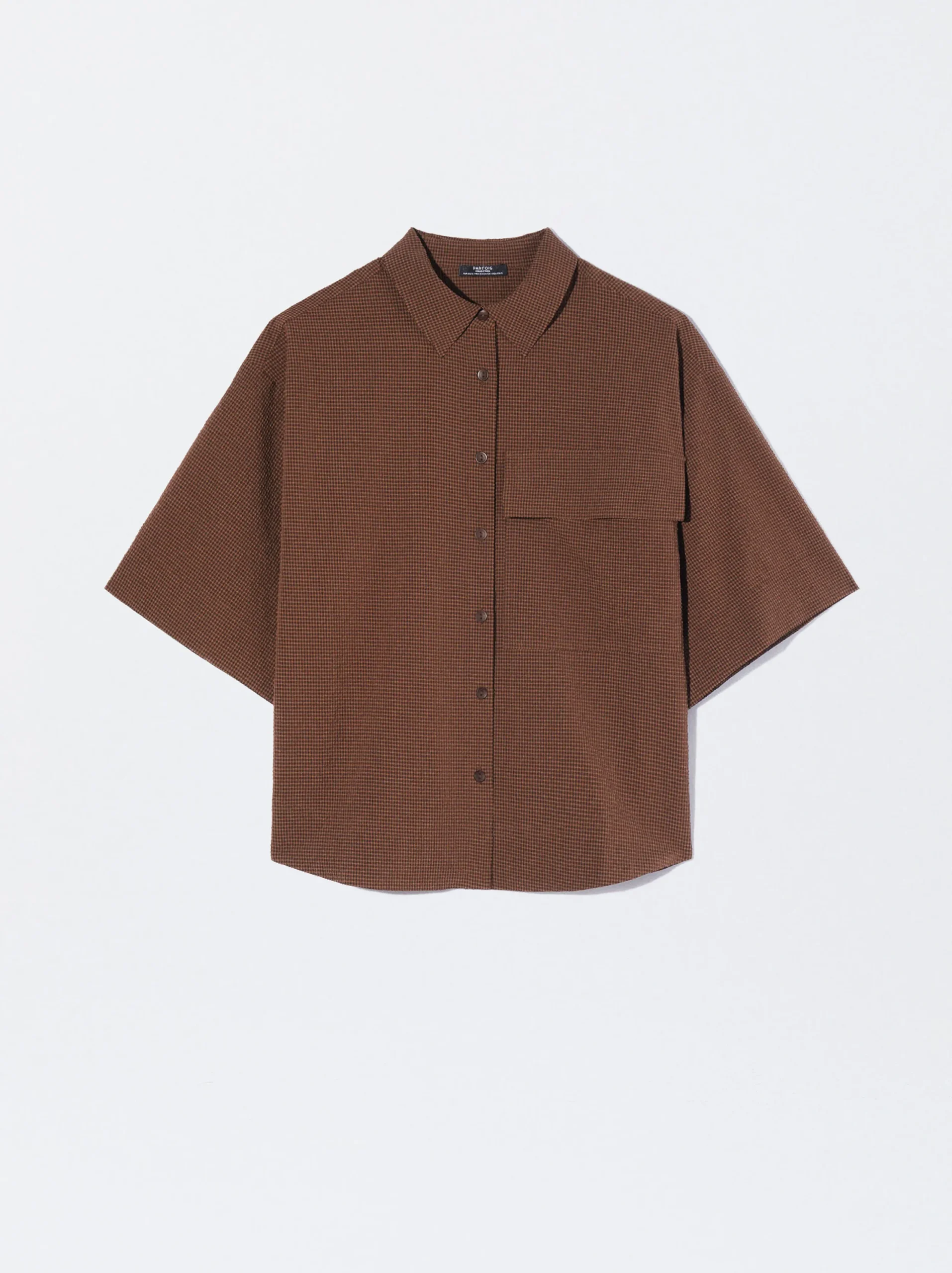 PARFOIS Camiseta De Punto Con Cuello En Solapa Marrón Cheap