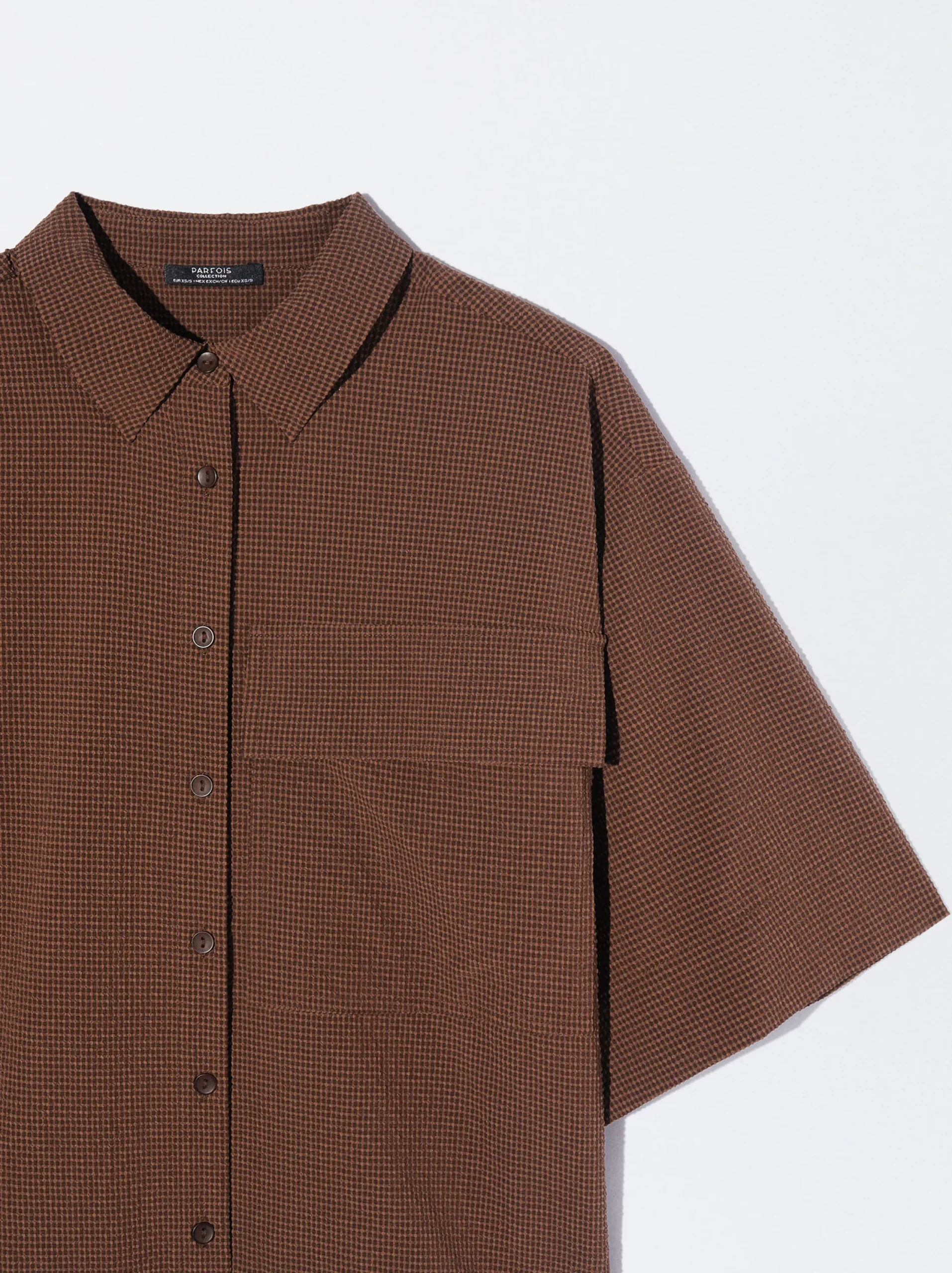 PARFOIS Camiseta De Punto Con Cuello En Solapa Marrón Cheap